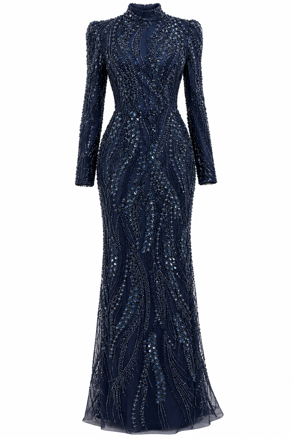 Isolde Modest Evening Dress - Navy Blue
