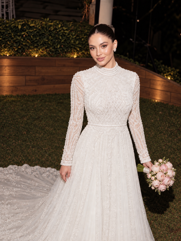Couture Roxelana Evening Dress - White