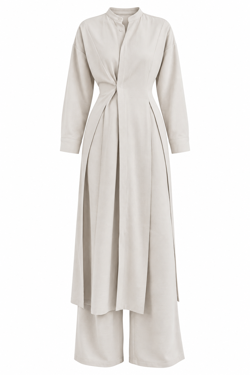 Hazel Belted Trench & Trousers Set - Taupe