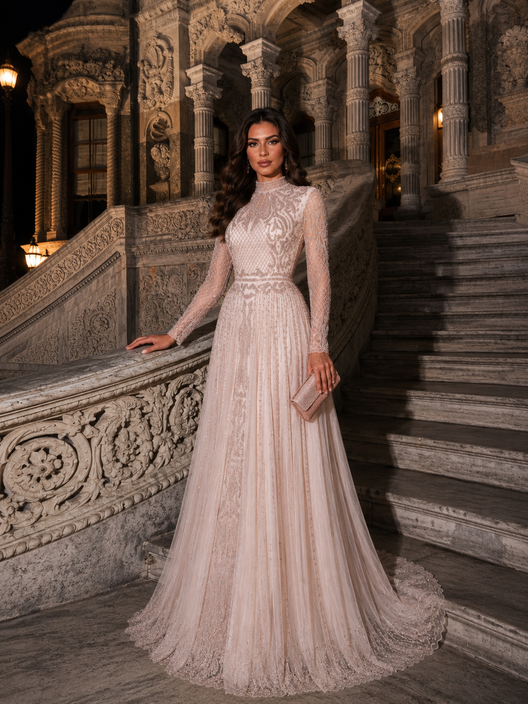 Couture Roxelana Evening Dress - Blush