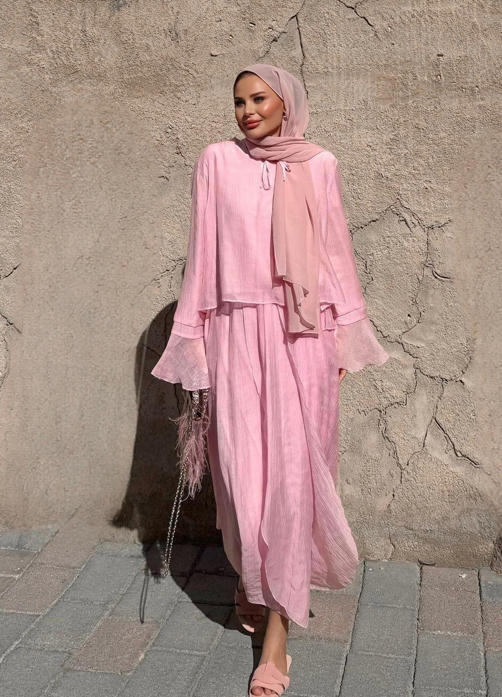 Aurora Flowy Skirt Set – Blush