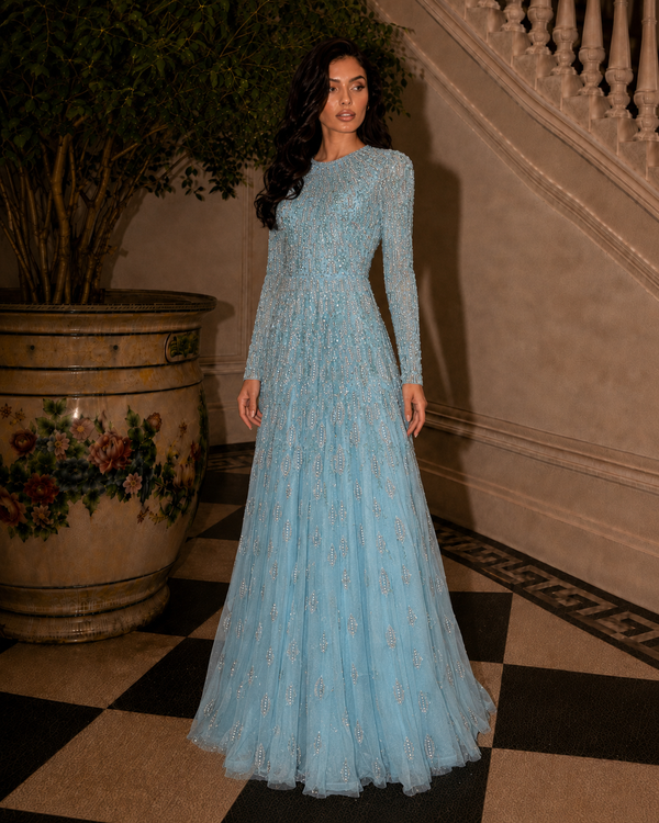 Couture Sahra Evening Dress - Blue