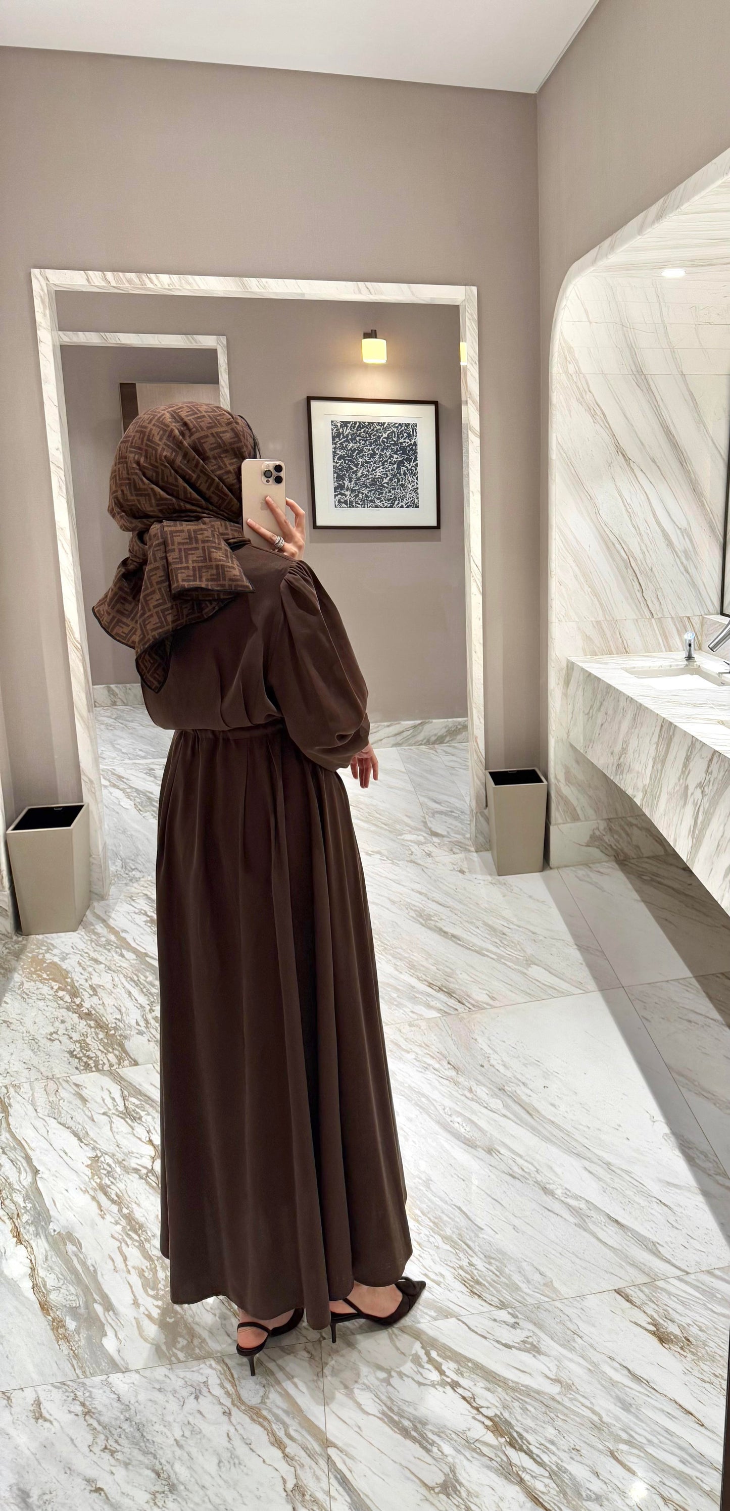 Premium Tencel Brown Shirt Maxi Dress