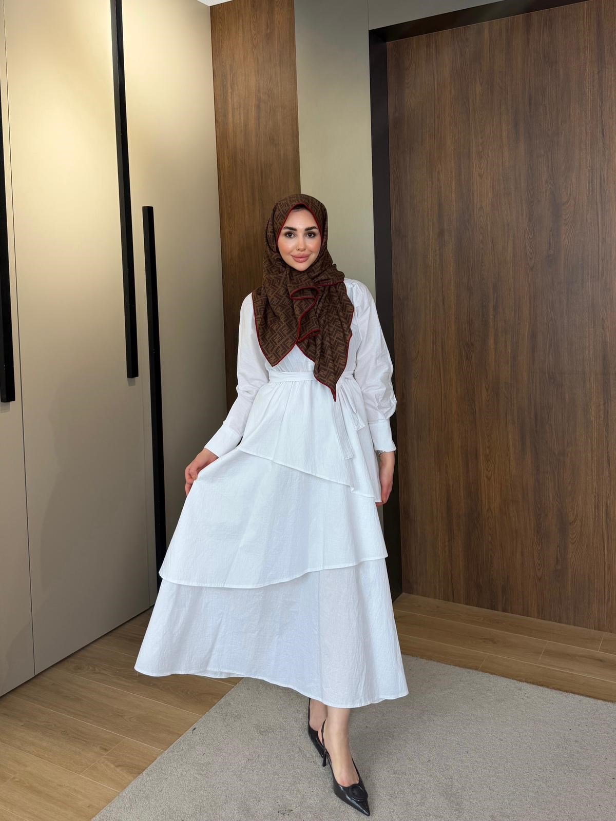 Lucca Layered Cupro Dress – Off White