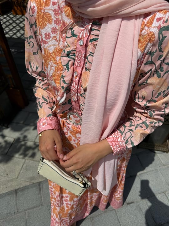 Floral Crystal Belted Dress