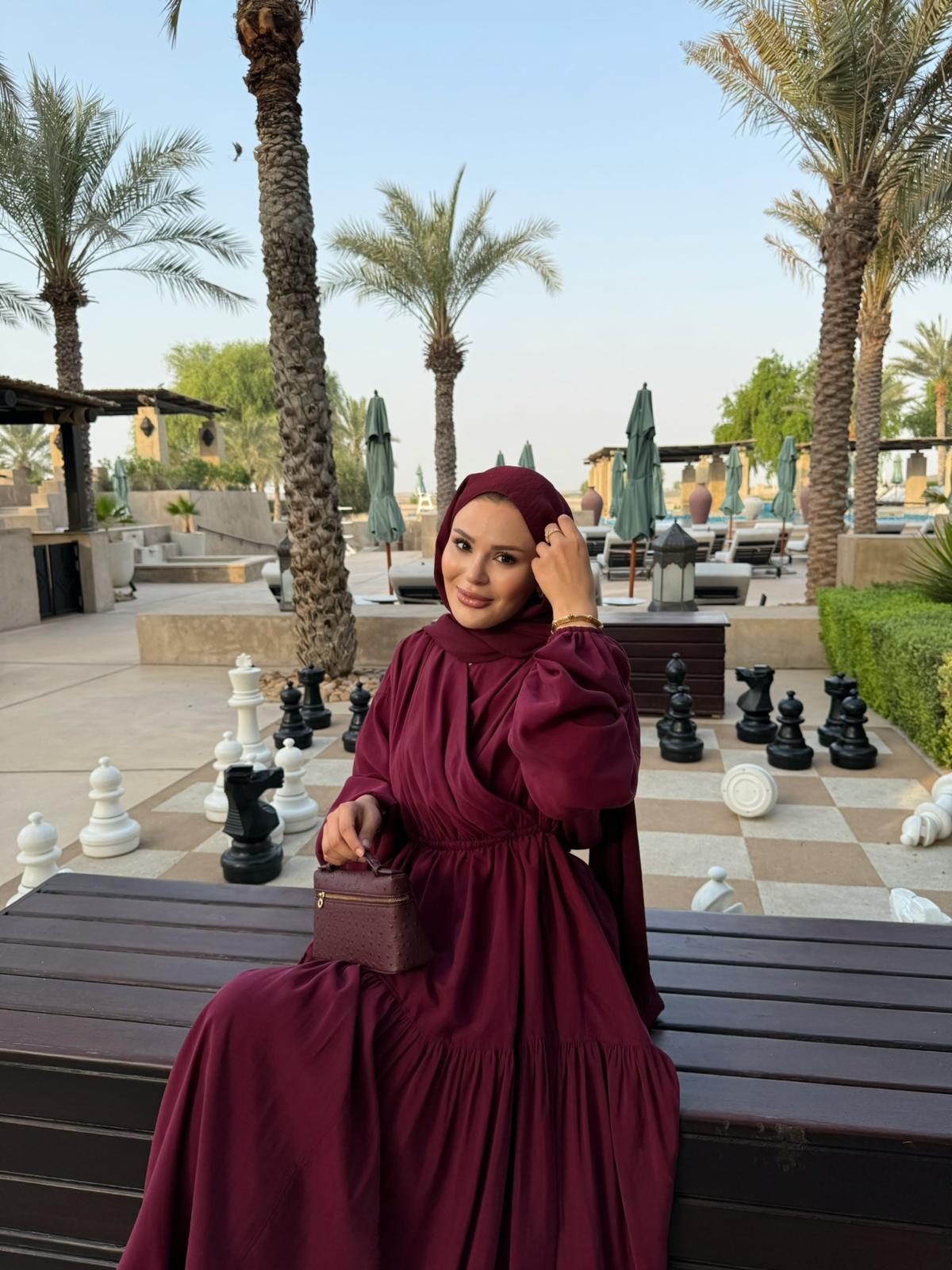 Casual Wrap Dress - Burgundy