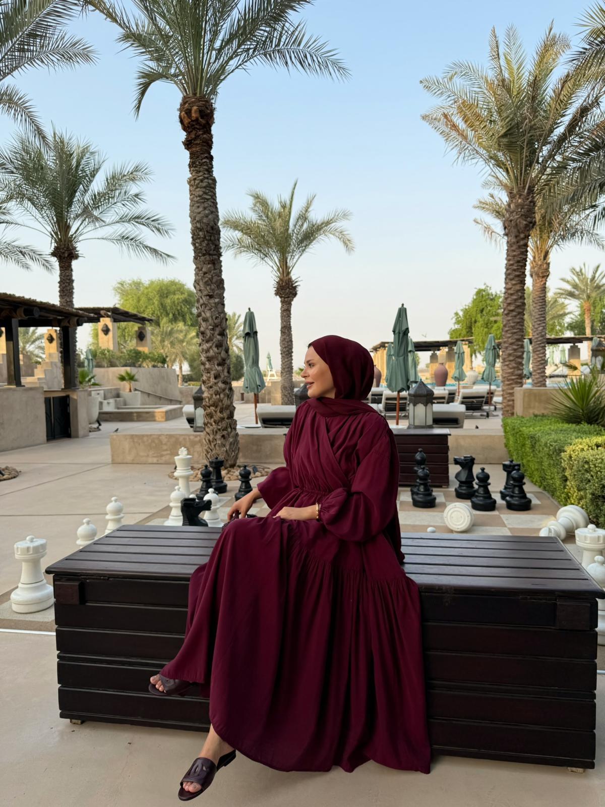 Casual Wrap Dress - Burgundy