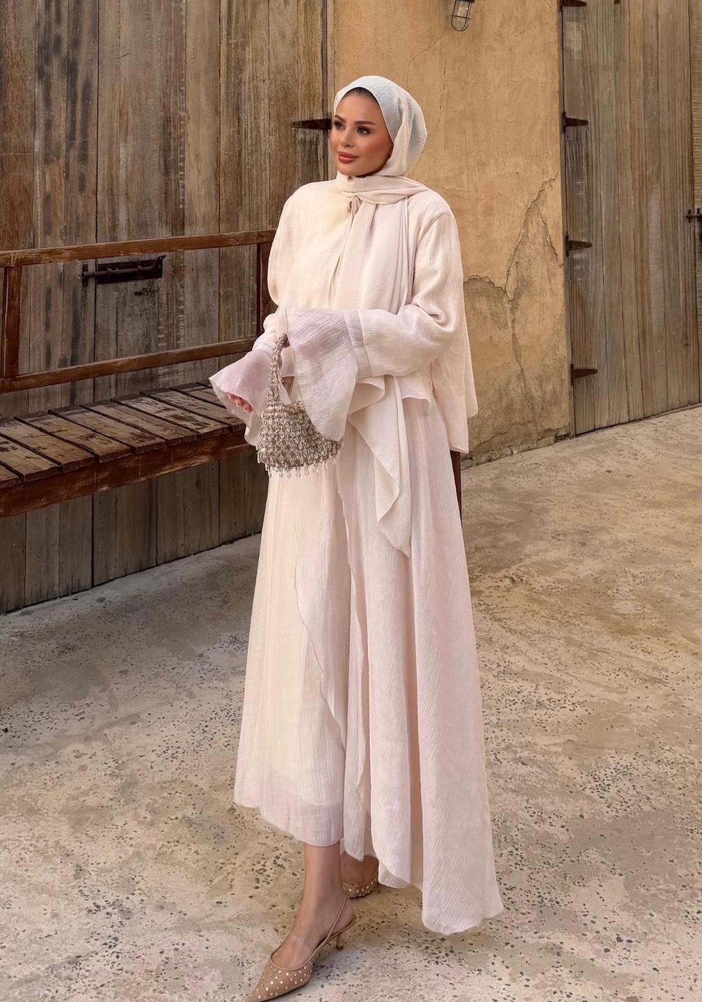 Aurora Flowy Skirt Set – Beige