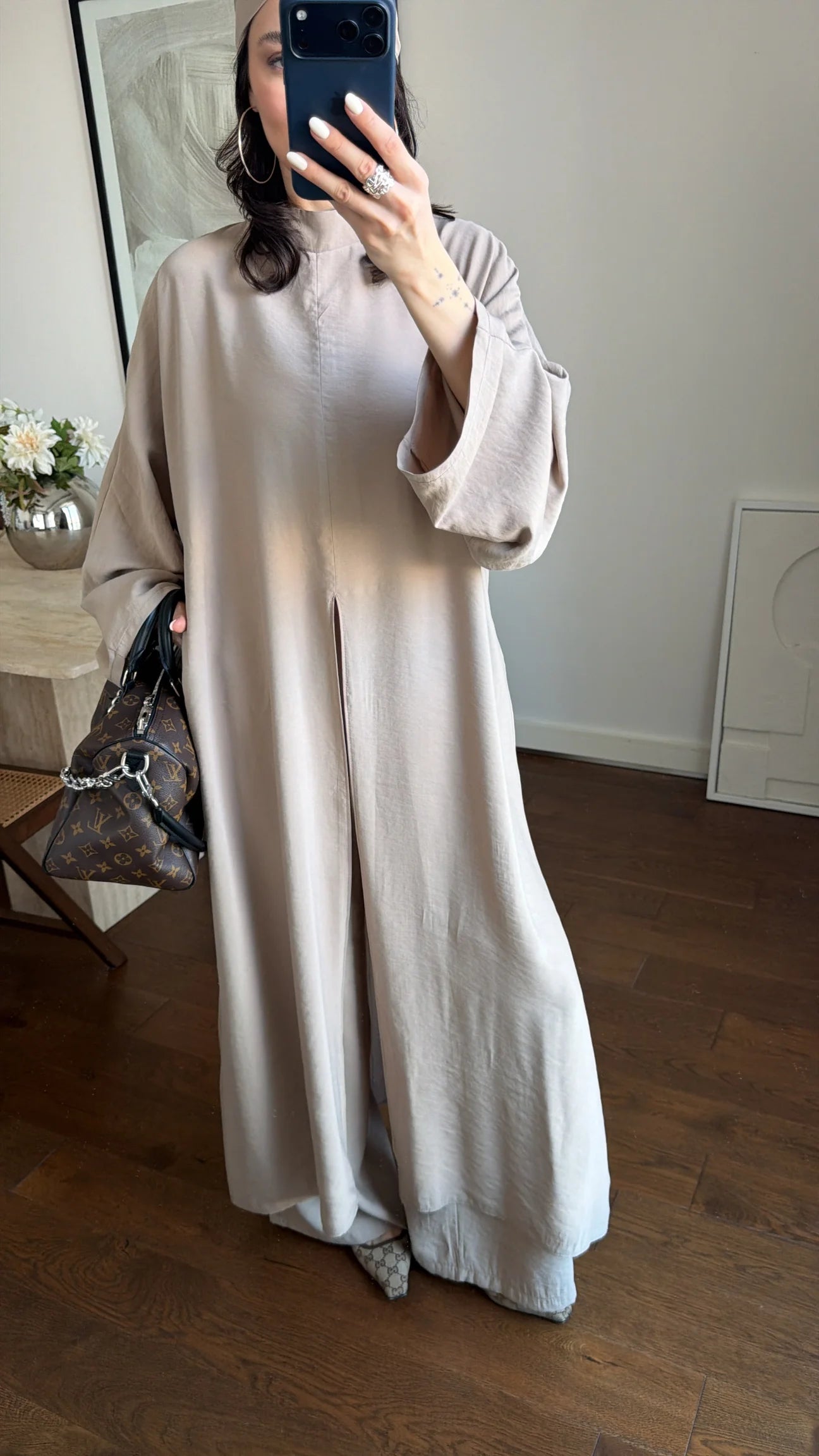 Bandana Detail Three-Piece Co-ord Set- beige