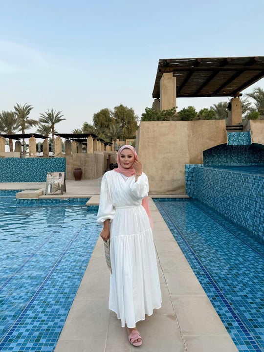 Casual Wrap Dress - Ecru