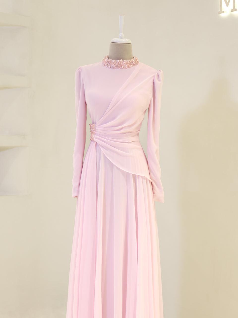 Sofia Crystal Dress- Pink