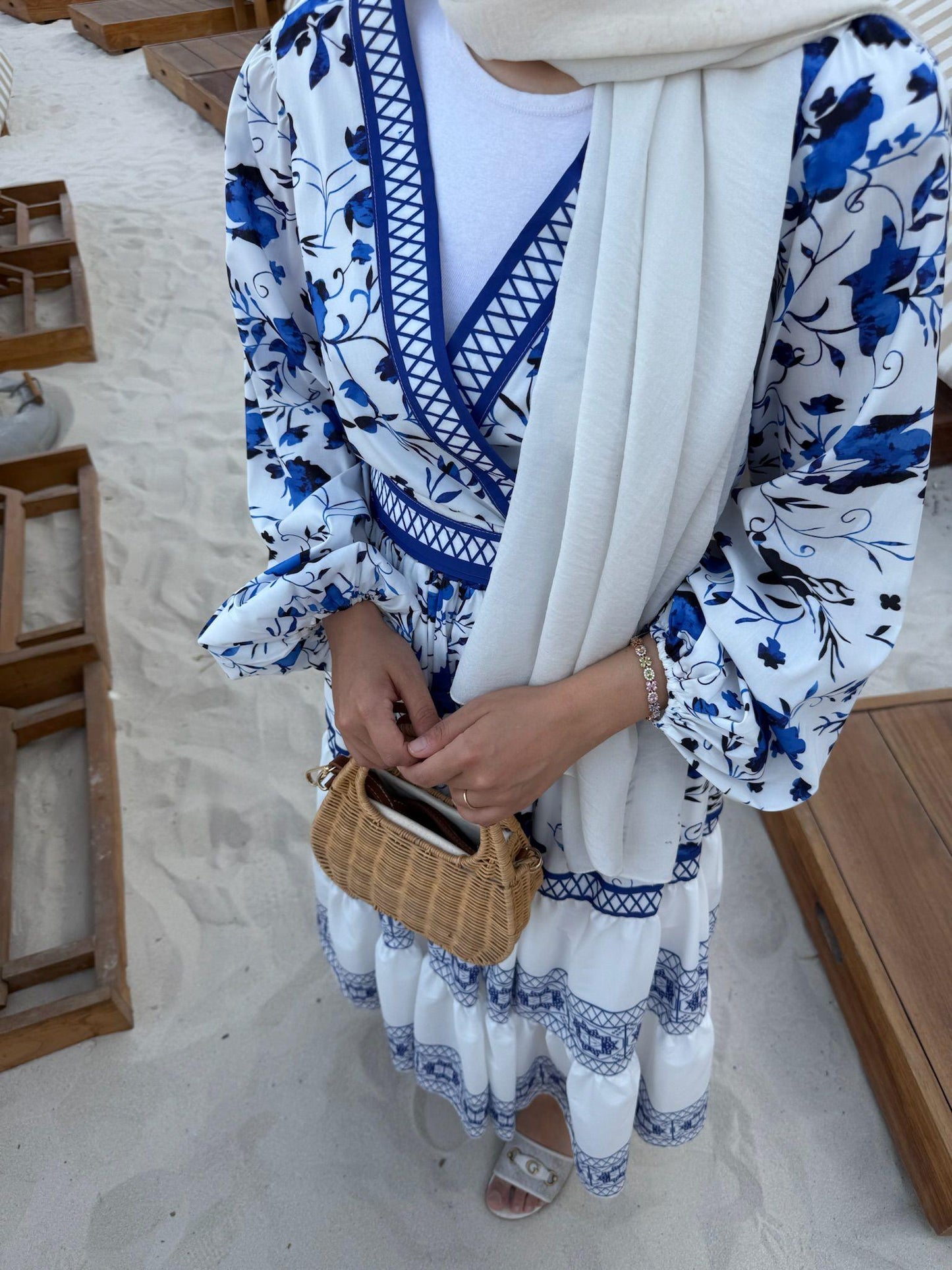 Floral Kimono & Skirt Set – Blue