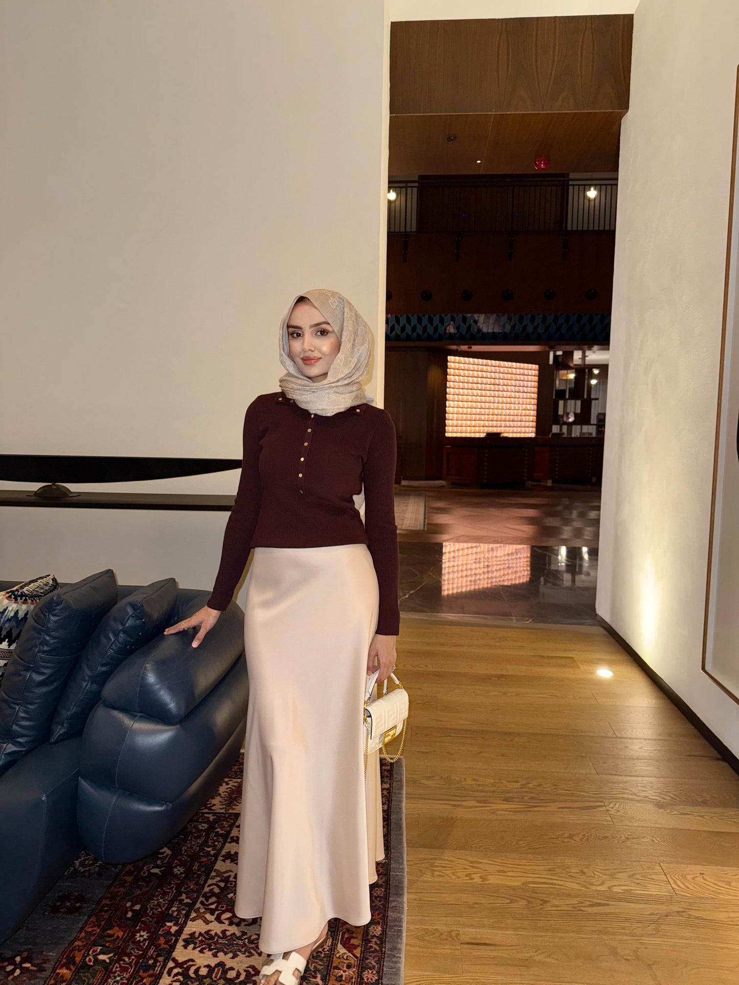 Satin Skirt – Beige