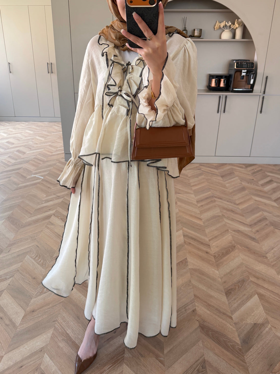 Felis Beige Ruffle Skirt Set - Two-Piece Tulle Maxi Outfit