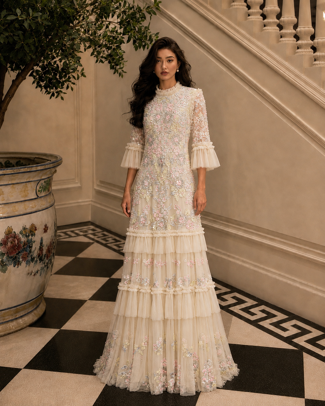 Couture Najma Abiye Elbise - Bej