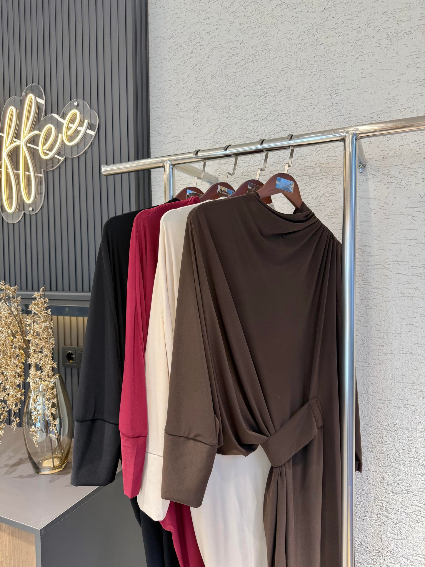 Black Drape Detail Maxi Dress