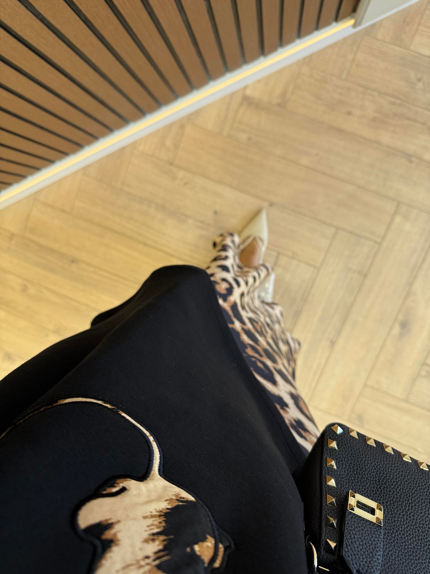 Satin Skirt Leopard Print Set – Black