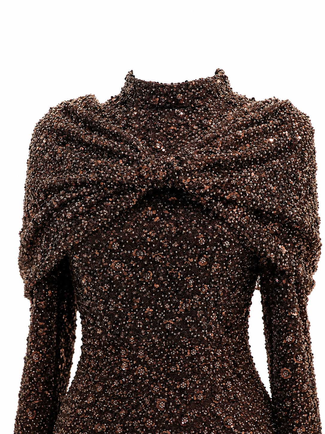 Bella Modest Evening Dress - Brown