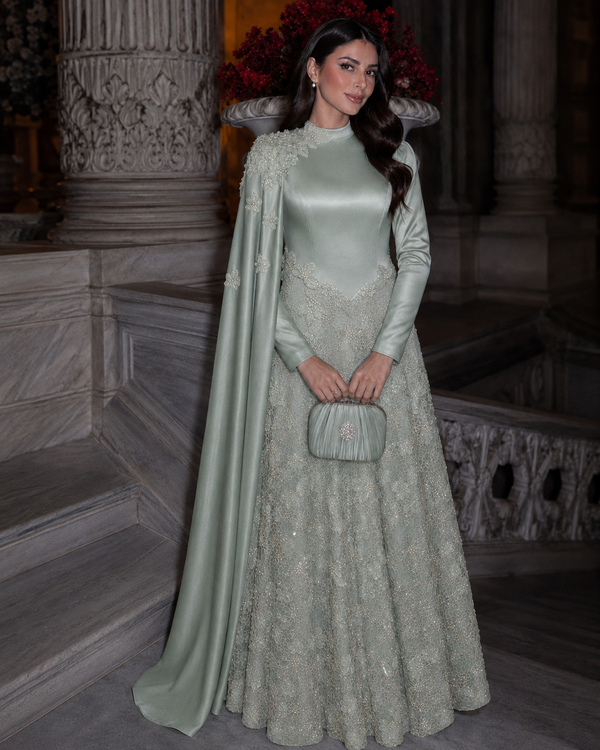 Pera Mint Green Couture Dress