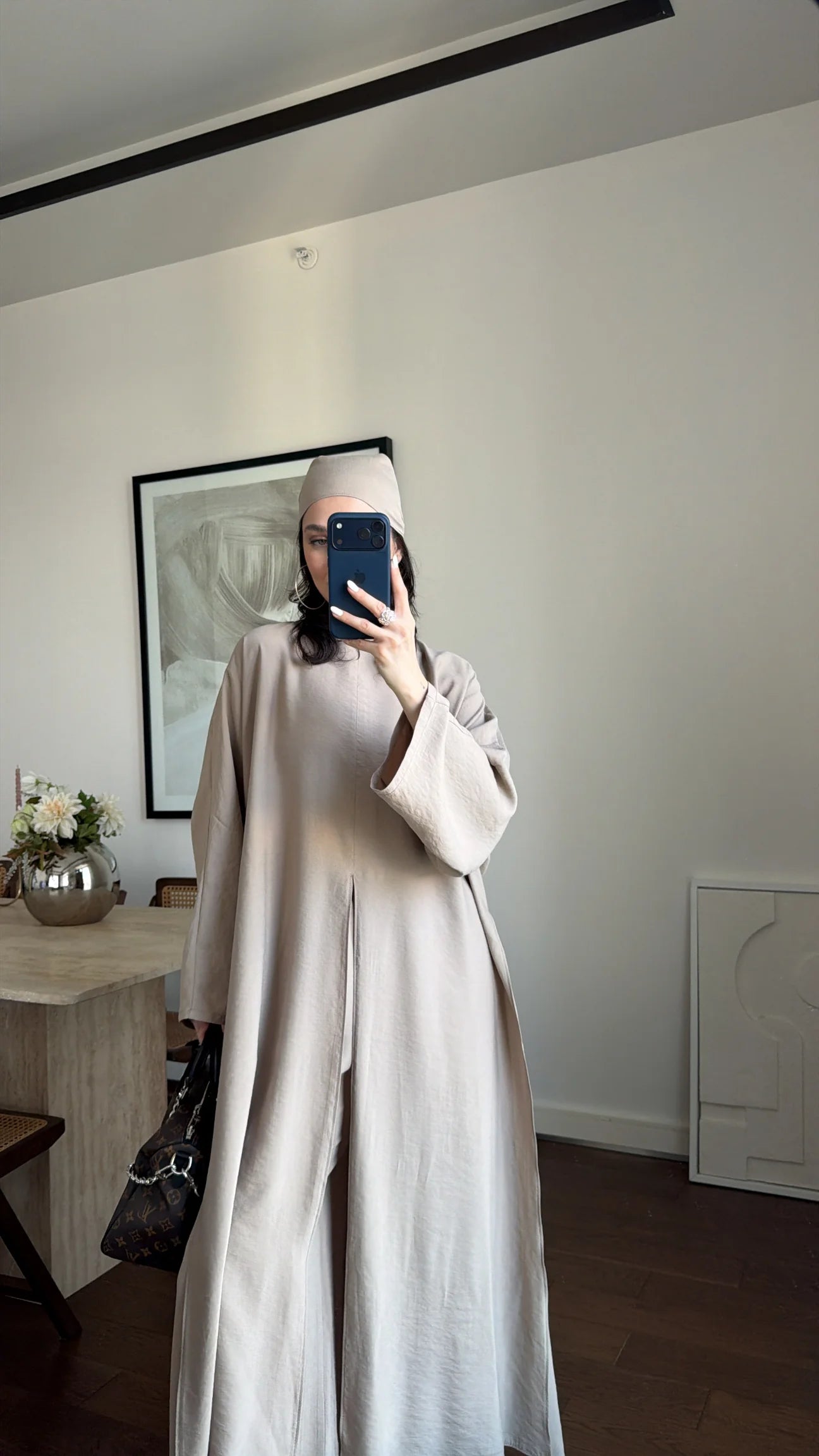 Bandana Detail Three-Piece Co-ord Set- beige