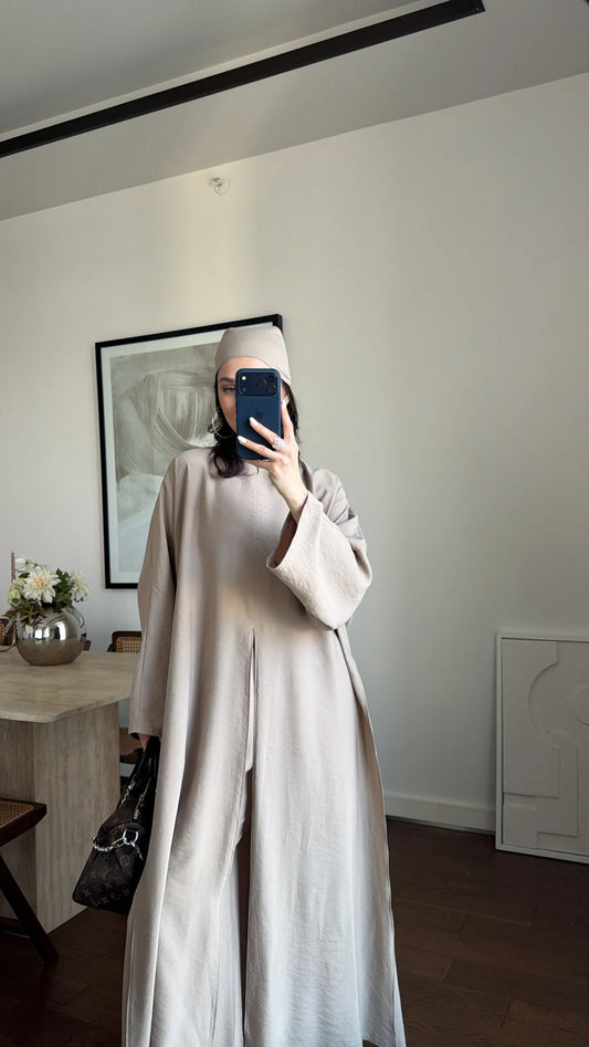 Bandana Detail Three-Piece Co-ord Set- beige