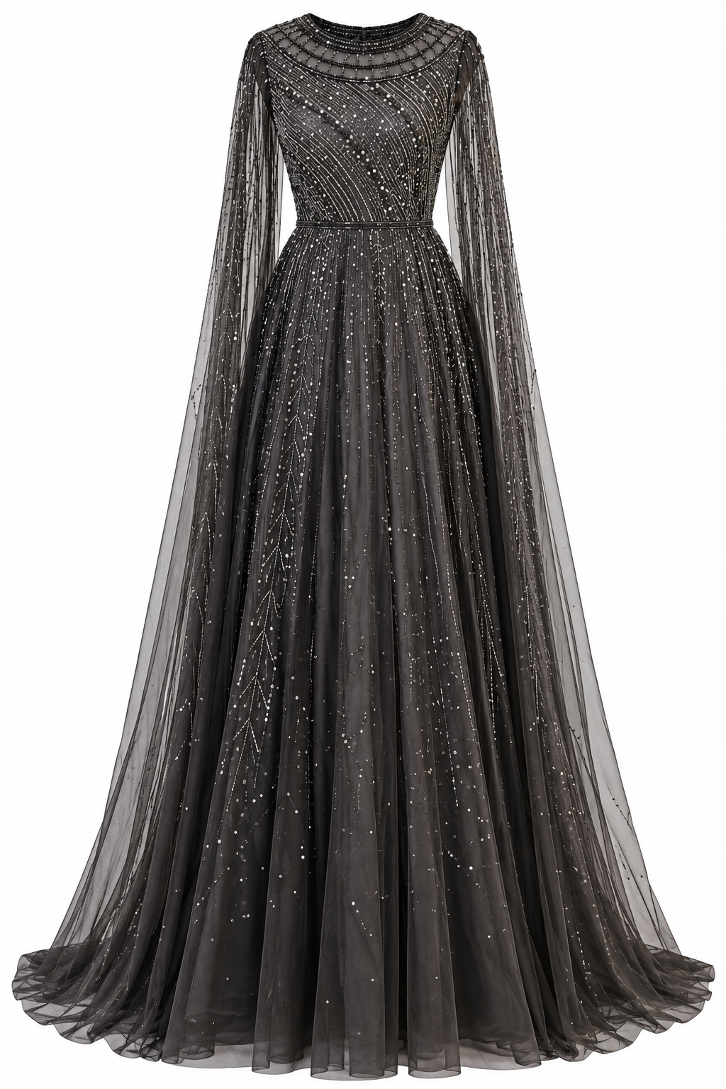 Couture Sonja Modest Evening Dress - Anthracite