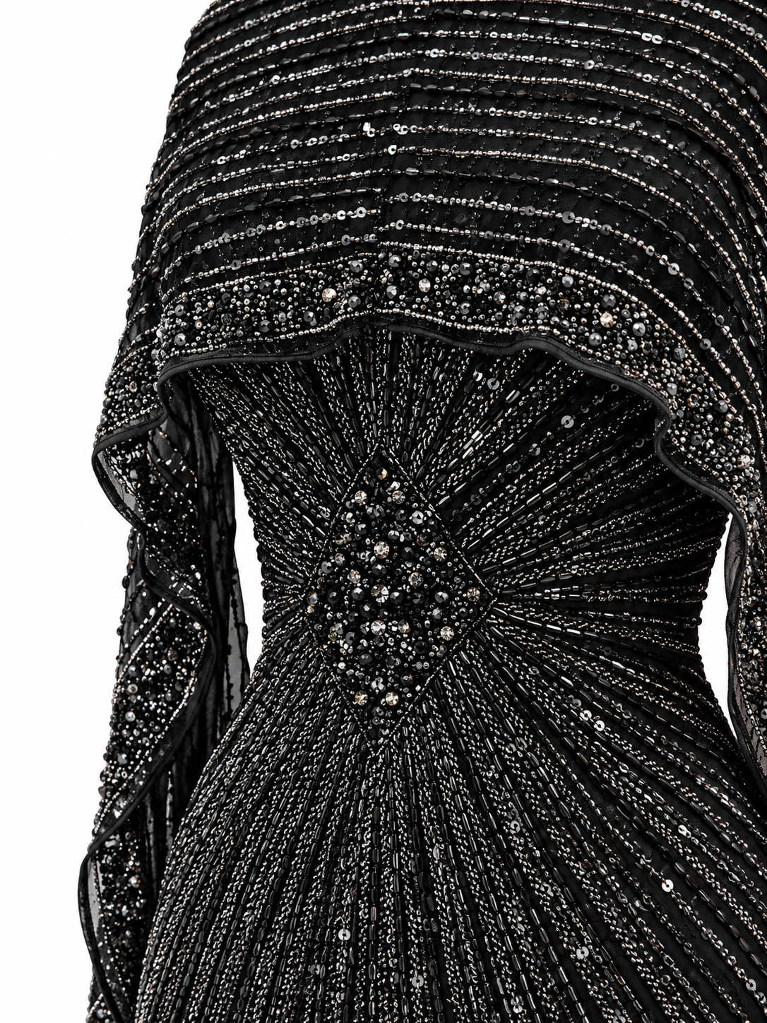 Couture Perla Modest Evening Dress - Black