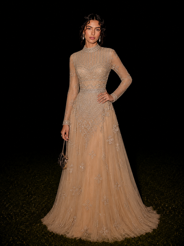 Laila Couture Abiye Elbise - Bej