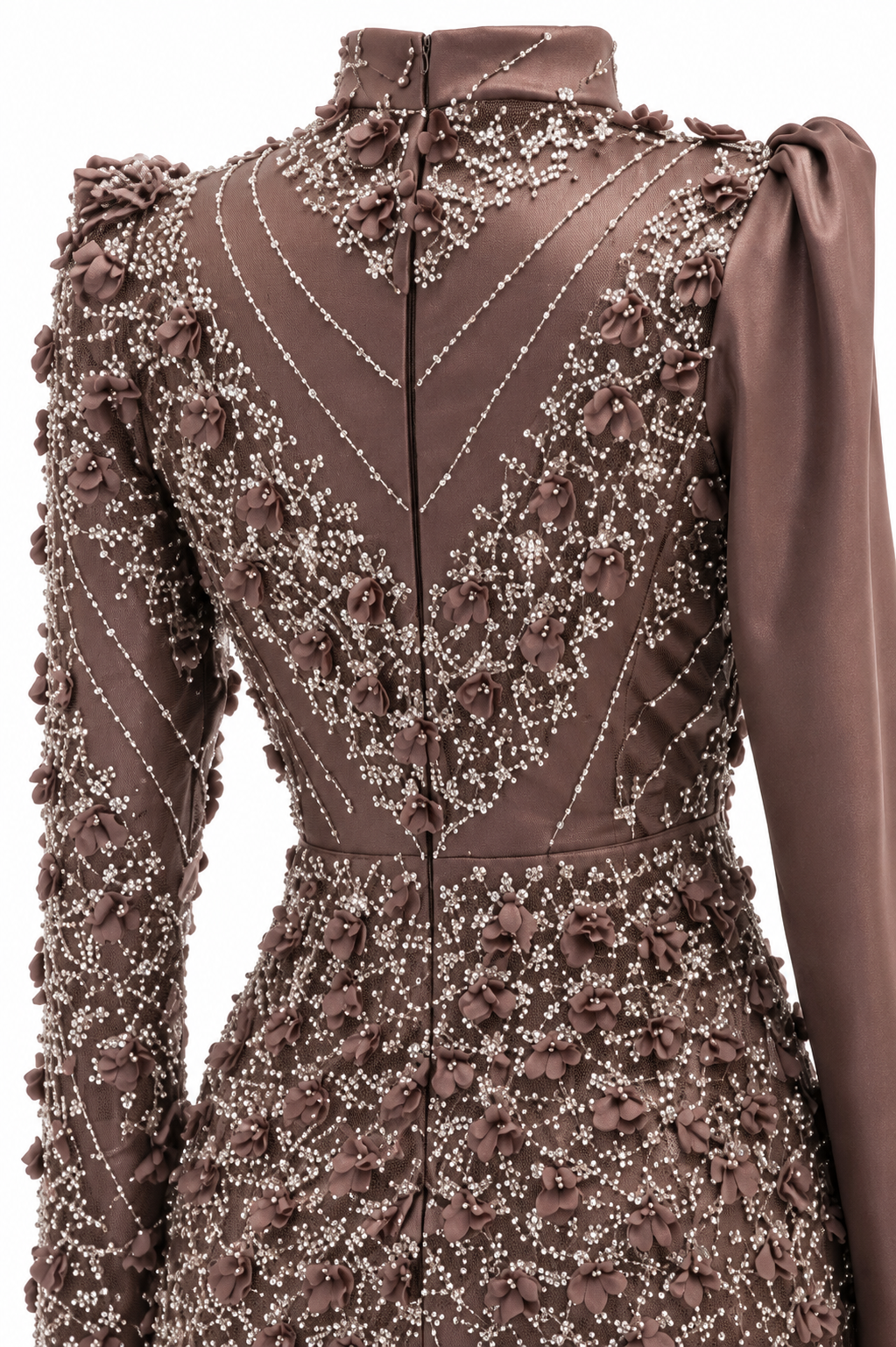 Mimosa Modest Evening Dress - Brown