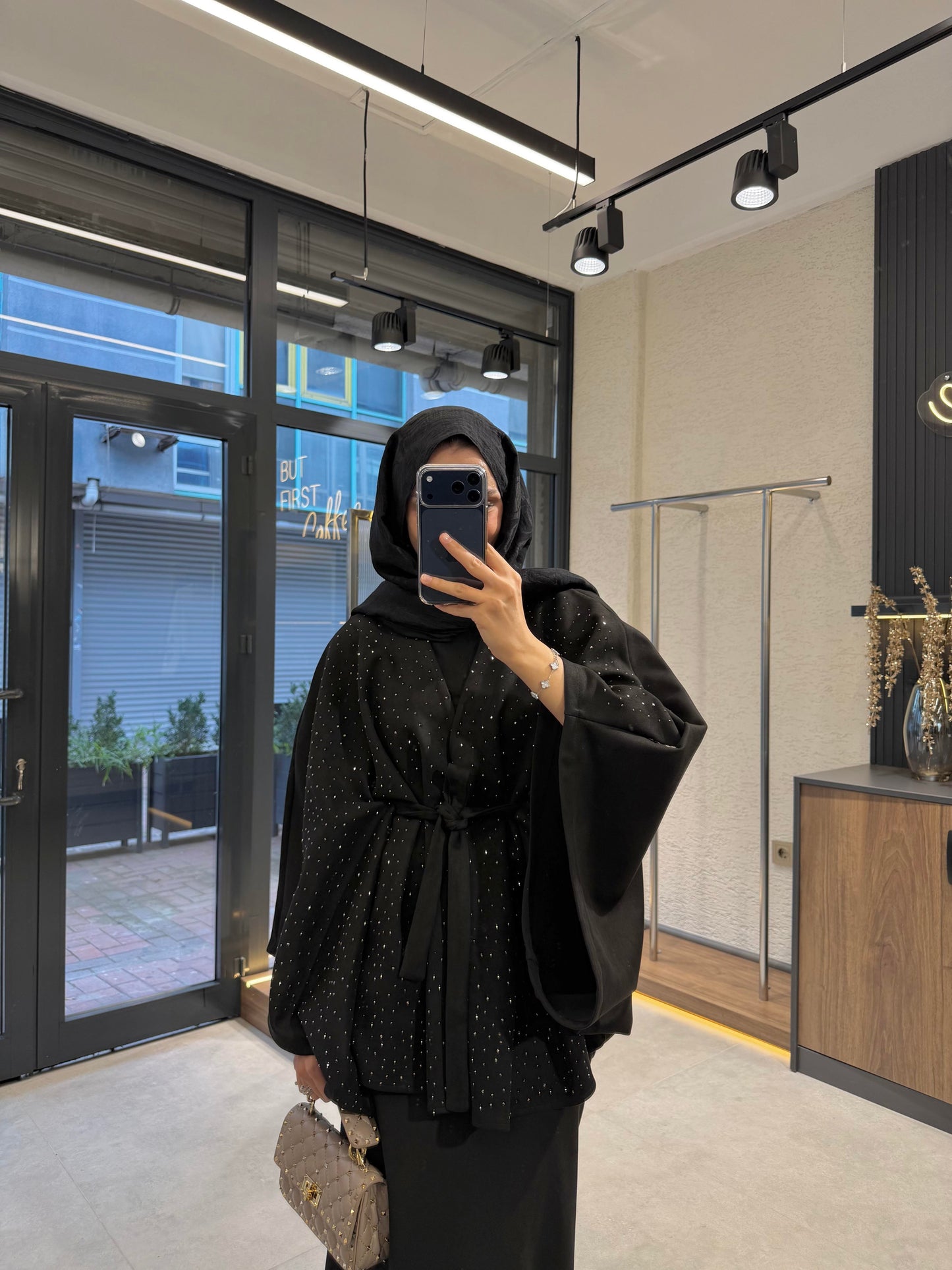 Sandy Luxe Belted Two-Piece Set – Black