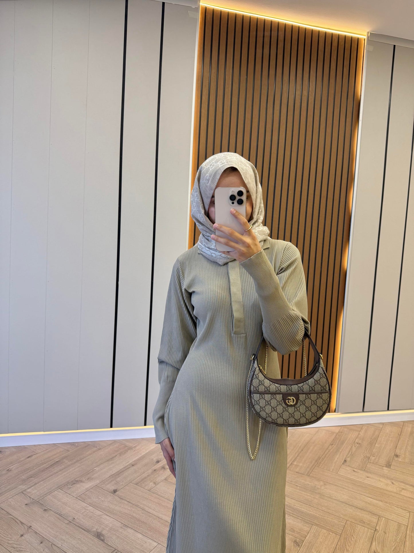 Vertical Stripe Knit Dress – Mint Green