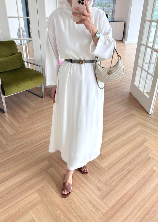 Tencel Basic Maxi Dress - White