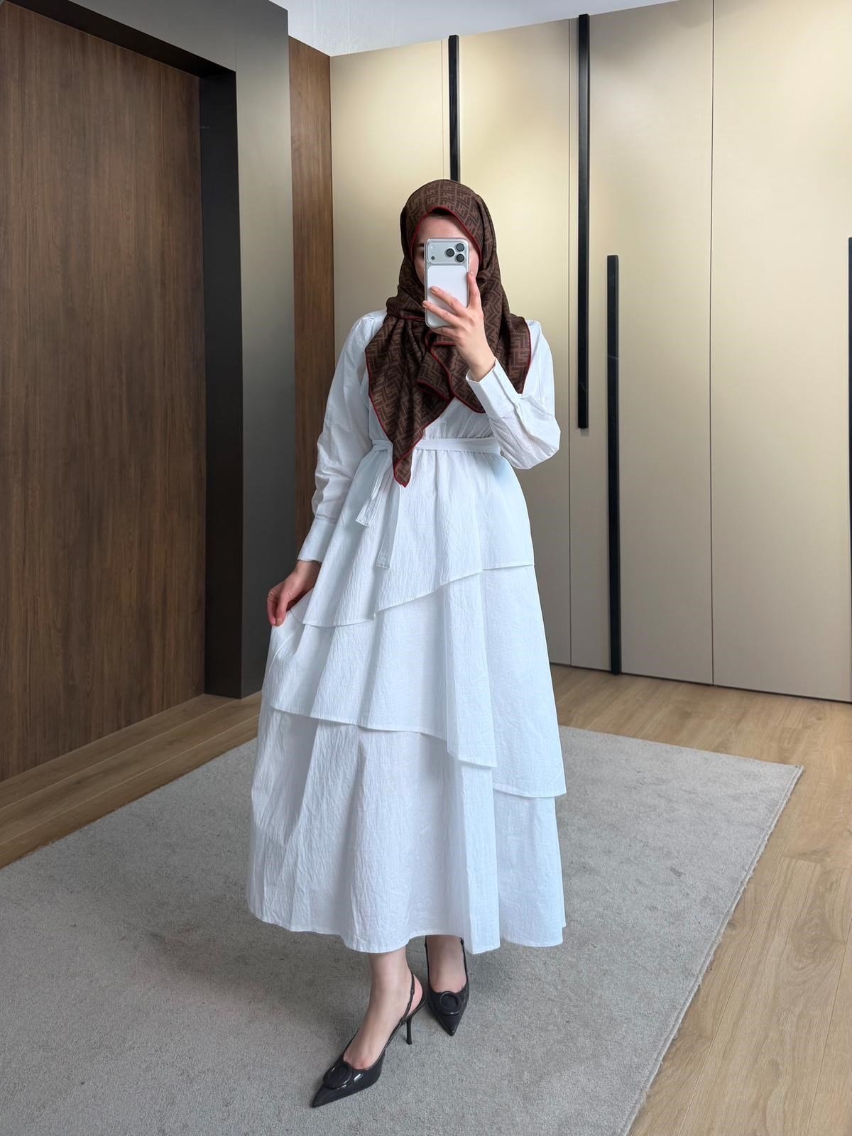 Lucca Layered Cupro Dress – Off White