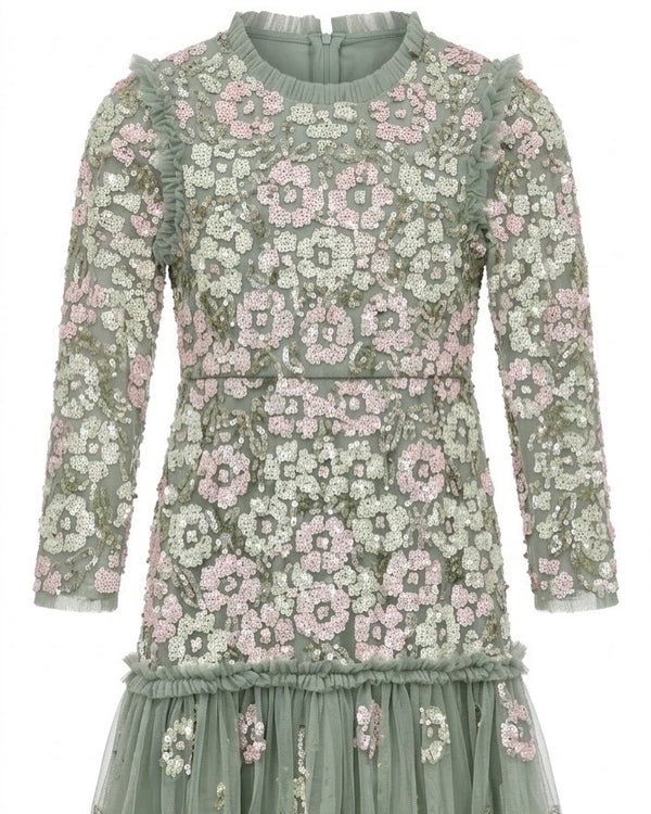 Mini Me Couture Orchid Evening Dress - Khaki