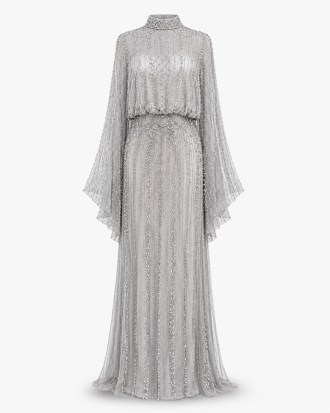 Couture Ghalia Evening Dress - Silver