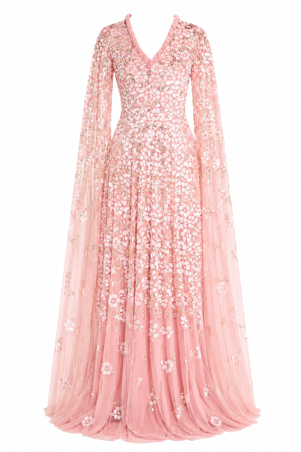 Fiorea Sequin Handwork Party Dress - Pink