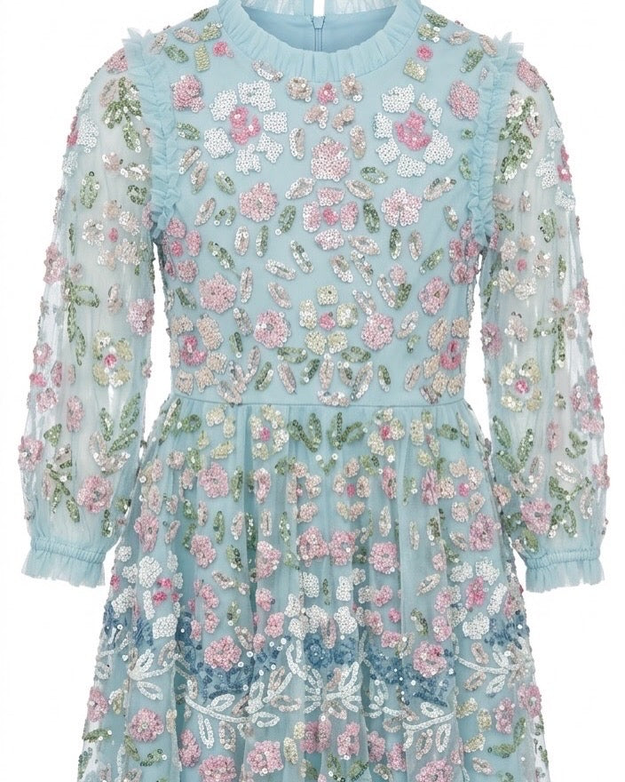 Mini Me Couture Primrose Evening Dress - Blue