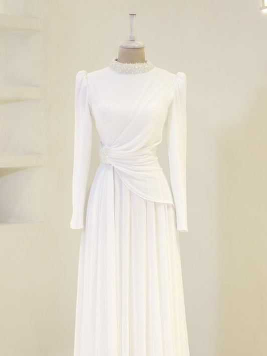 Sofia Crystal Dress- White