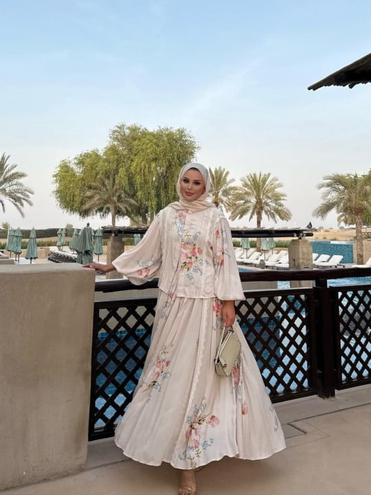 Floral Viscose Shirt and Skirt Sets