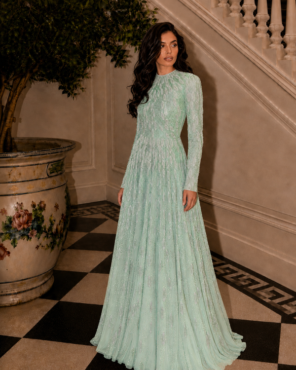 Couture Sahra Evening Dress - Mint