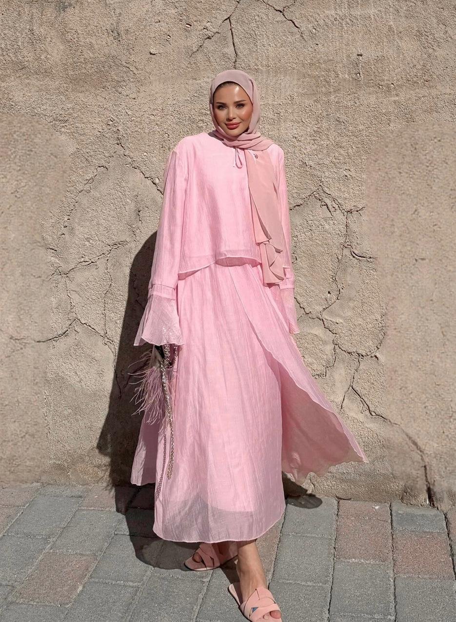 Aurora Flowy Skirt Set – Blush