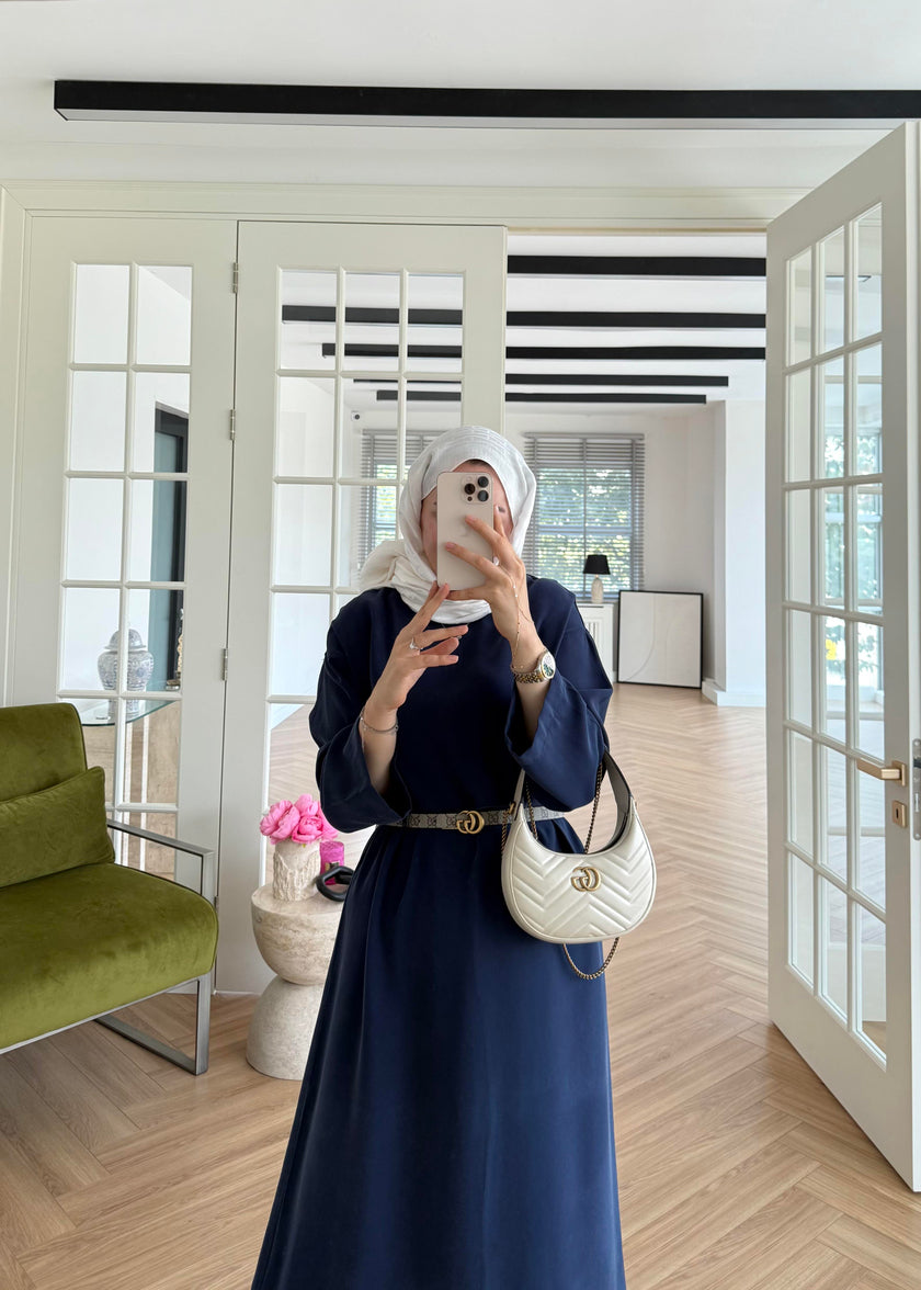 Tencel Basic Maxi Dress - Navy Blue