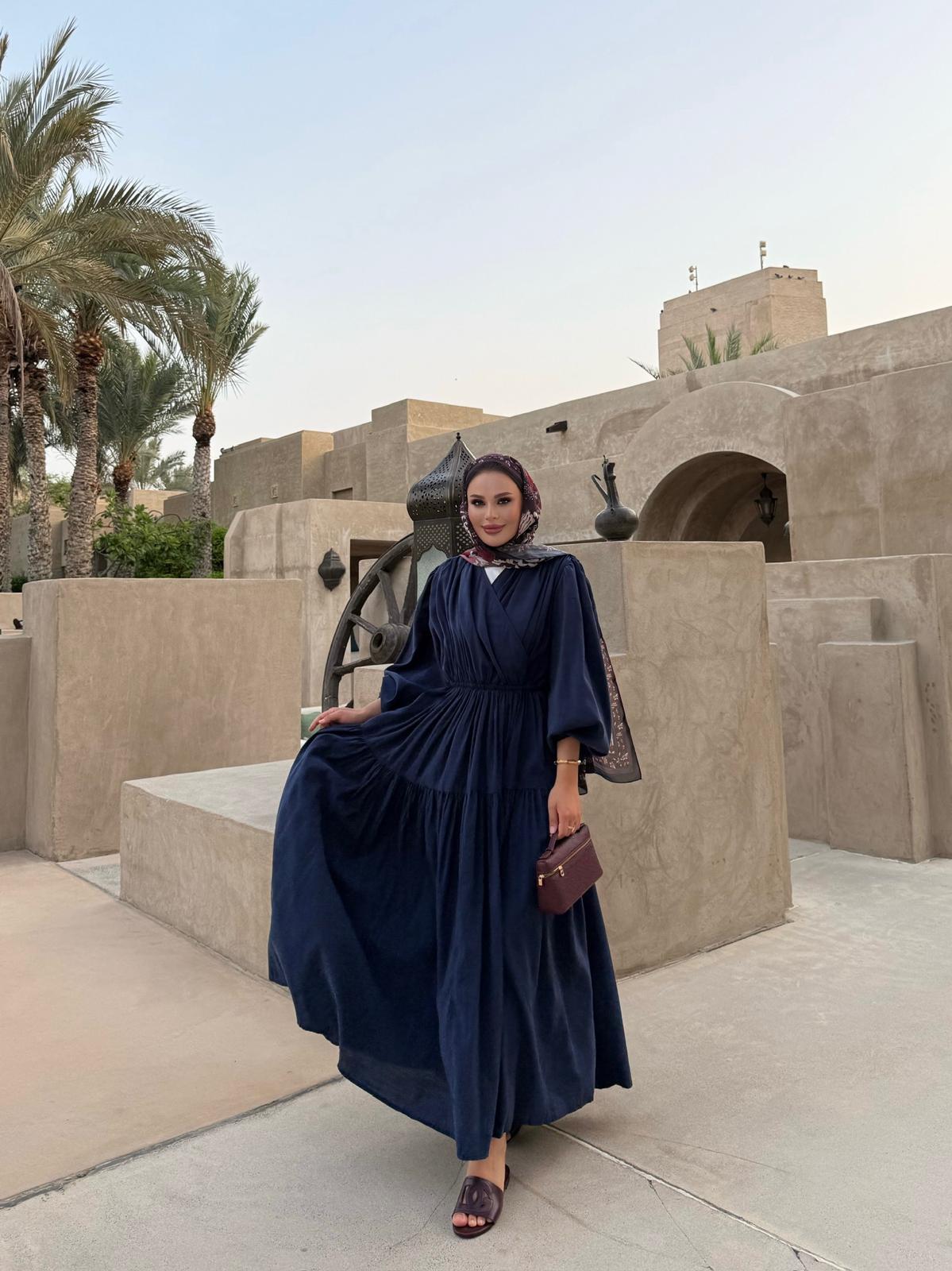 Casual Wrap Dress - Navy