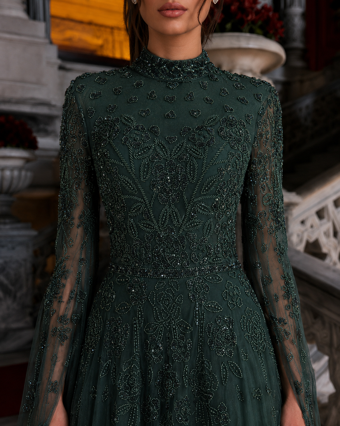 Lulua Couture Evening Dress - Emerald
