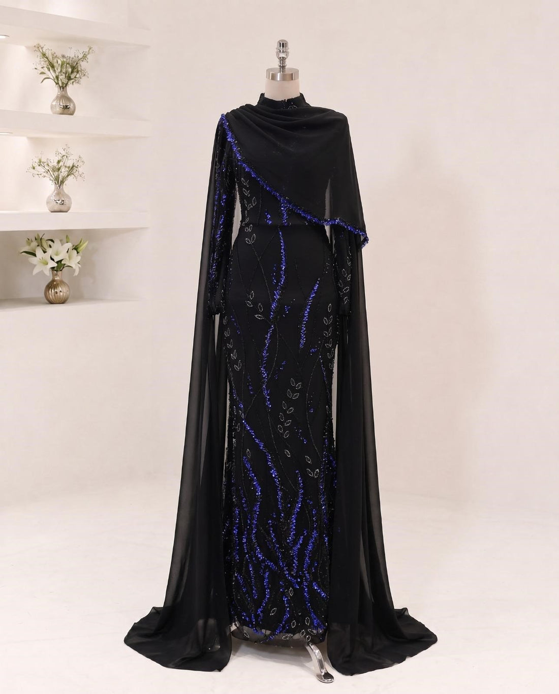 Shimmer Dress - Black / Navy