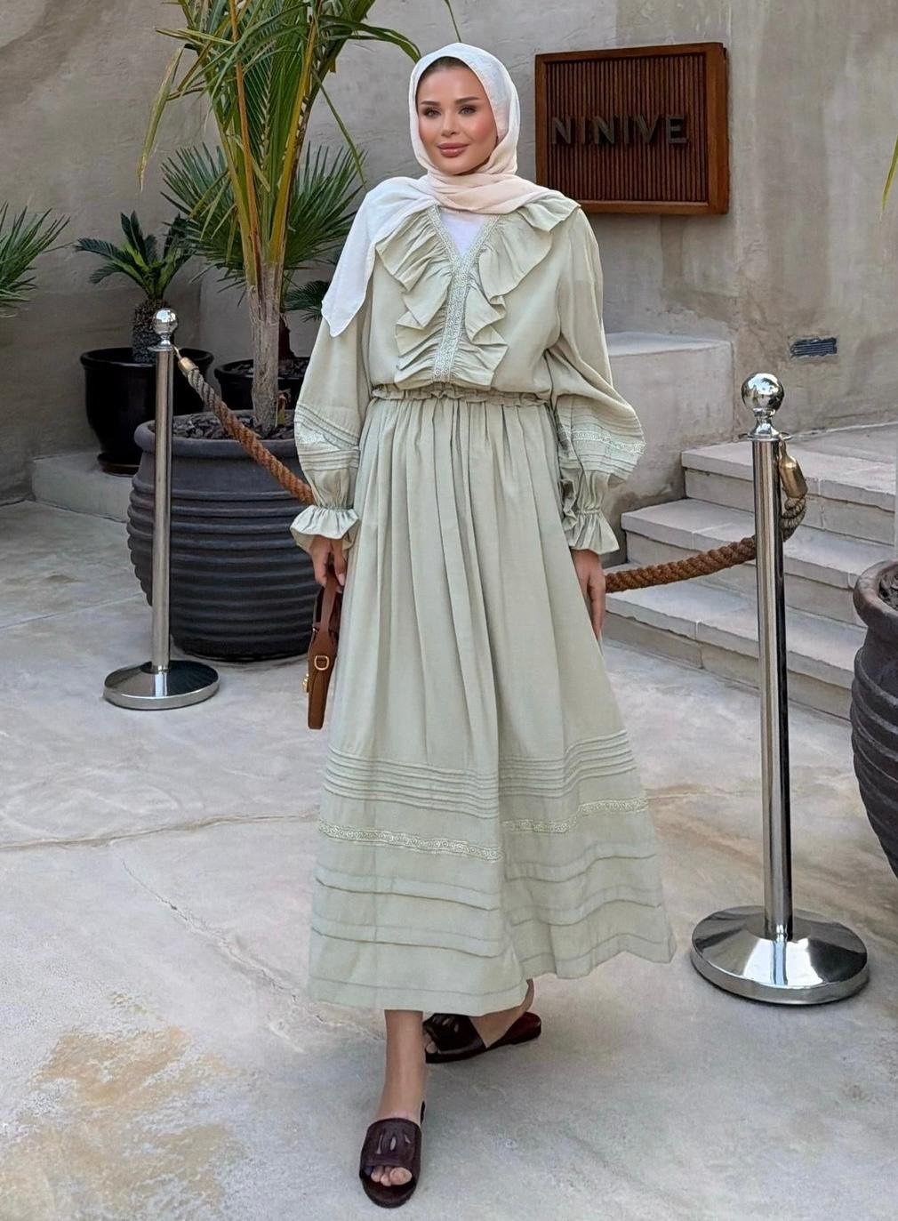 Dosha Skirt Set – Mint Green Colour Two-Piece Outfit