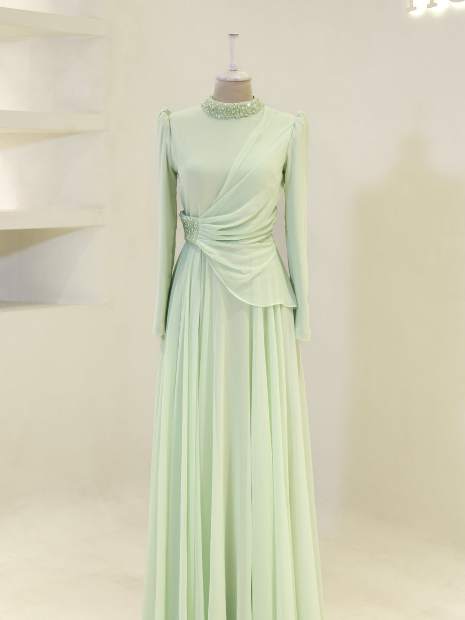 Sofia Crystal Dress- Lime