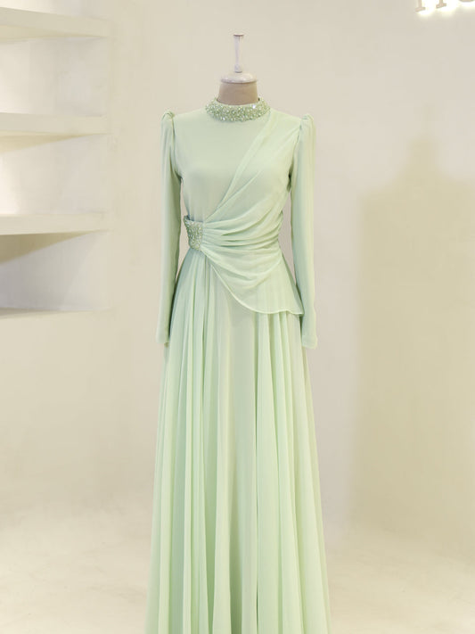 Sofia Crystal Dress- Lime