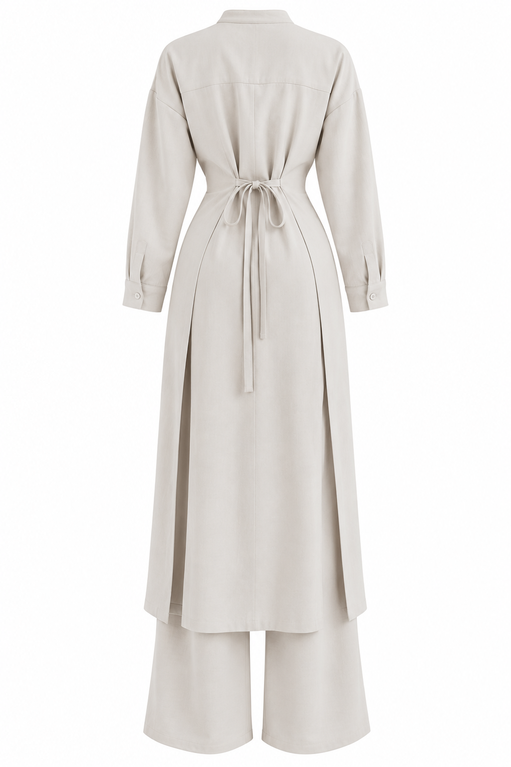 Hazel Belted Trench & Trousers Set - Taupe