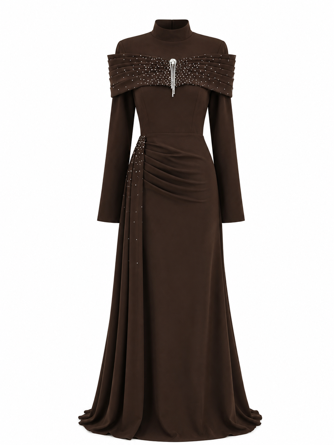 Liyana Evening Dress - Mocha